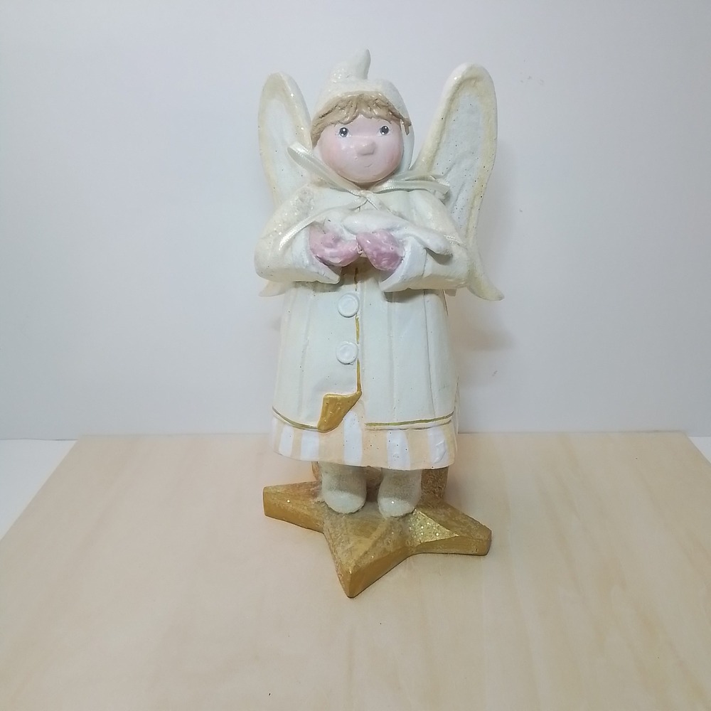 Vintage 1996 House of Hatten Angel with Dove Star Base‎ Handcrafted Philippines